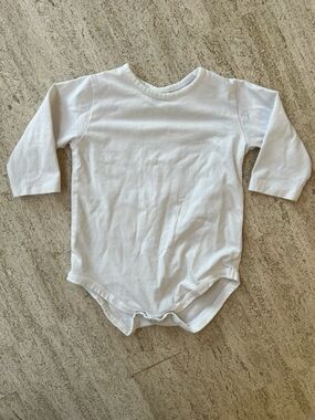 Classic White Long-Sleeve Organic Cotton Baby Bodysuit